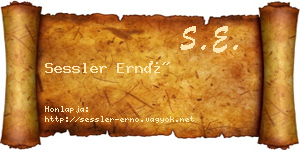 Sessler Ernő névjegykártya